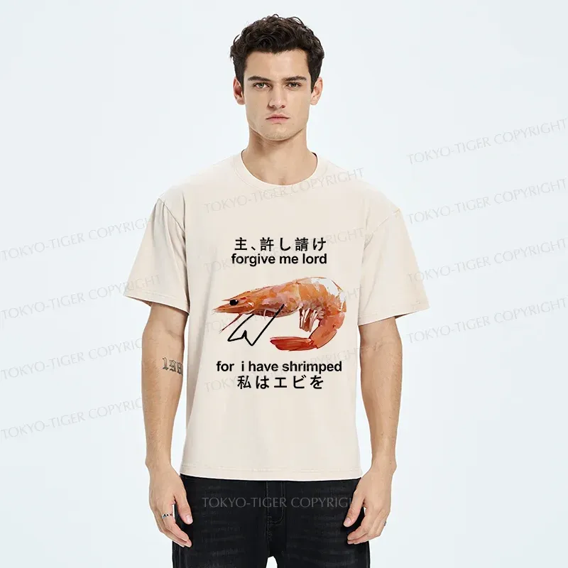 Tokyo-Tiger Retreating Shrimp Washed T-Shirt