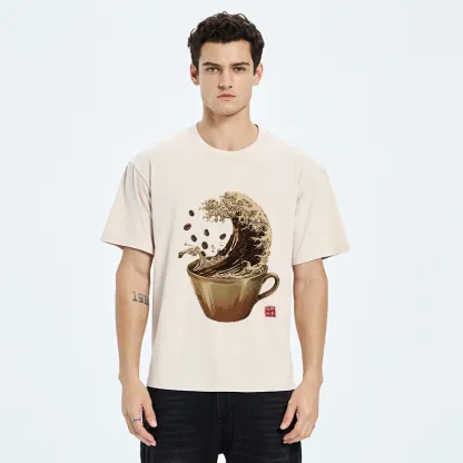 Tokyo-Tiger Delicious Coffee Wave Washed T-Shirt