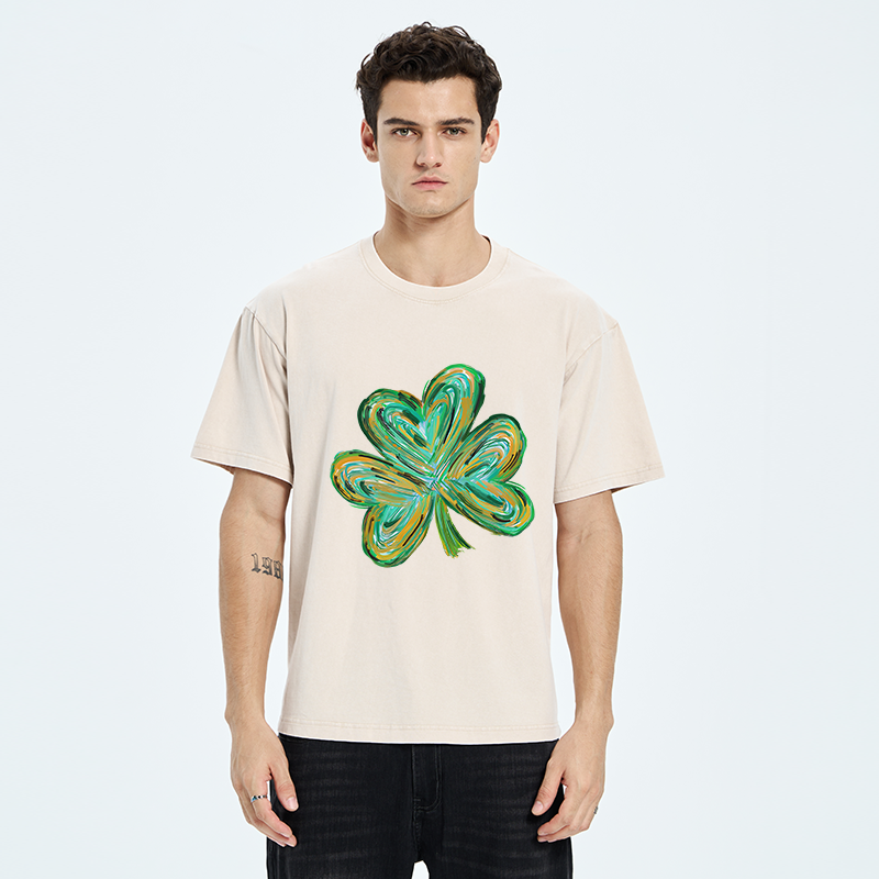 Tokyo-Tiger Green Clover Washed T-Shirt