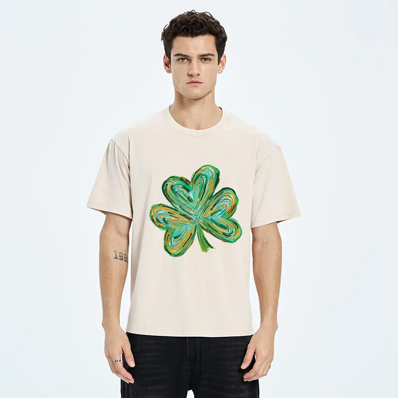 Tokyo-Tiger Green Clover Washed T-Shirt