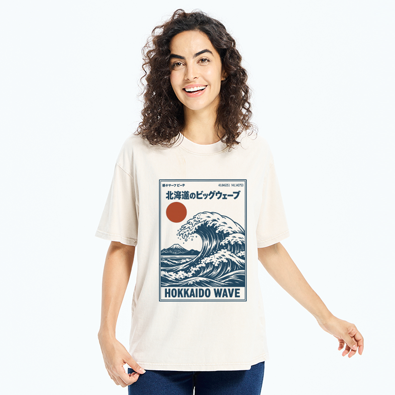 Tokyo-Tiger Retro Wave Typesetting Washed T-Shirt