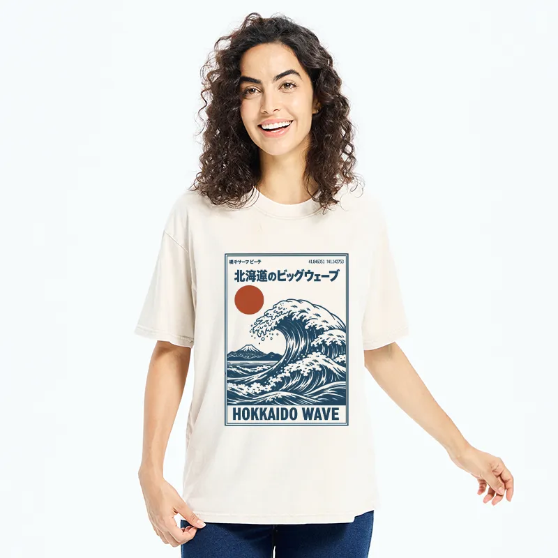 Tokyo-Tiger Retro Wave Typesetting Washed T-Shirt