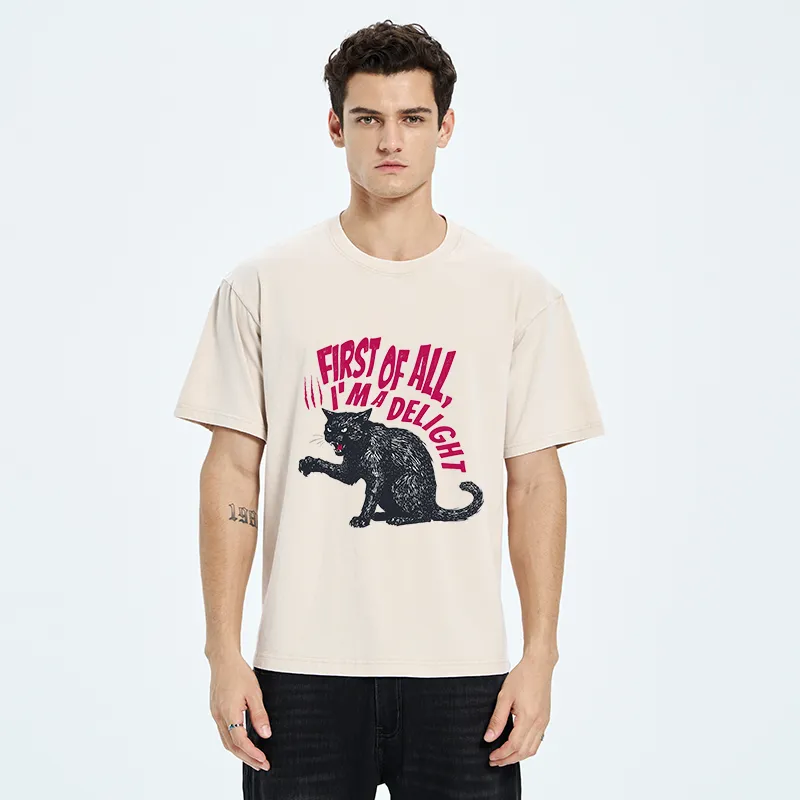 Tokyo-Tiger Fierce Black Cat Washed T-Shirt