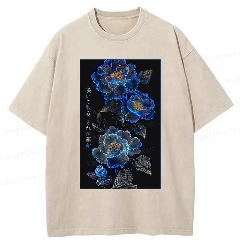 Tokyo-Tiger The Sea Of Flowers In The Darkness Washed T-Shirt