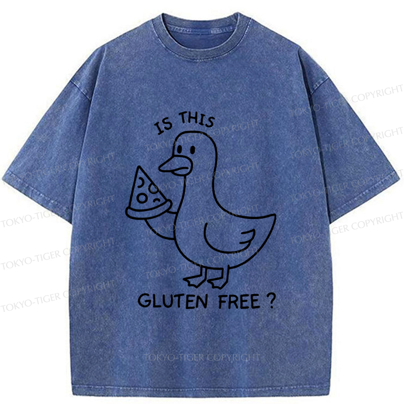 Tokyo-Tiger Funny Goose:Is This Gluten Free Washed T-Shirt