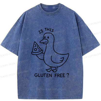 Tokyo-Tiger Funny Goose:Is This Gluten Free Washed T-Shirt
