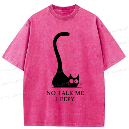 Tokyo-Tiger Cat Who Doesn't Want To Talk Washed T-Shirt
