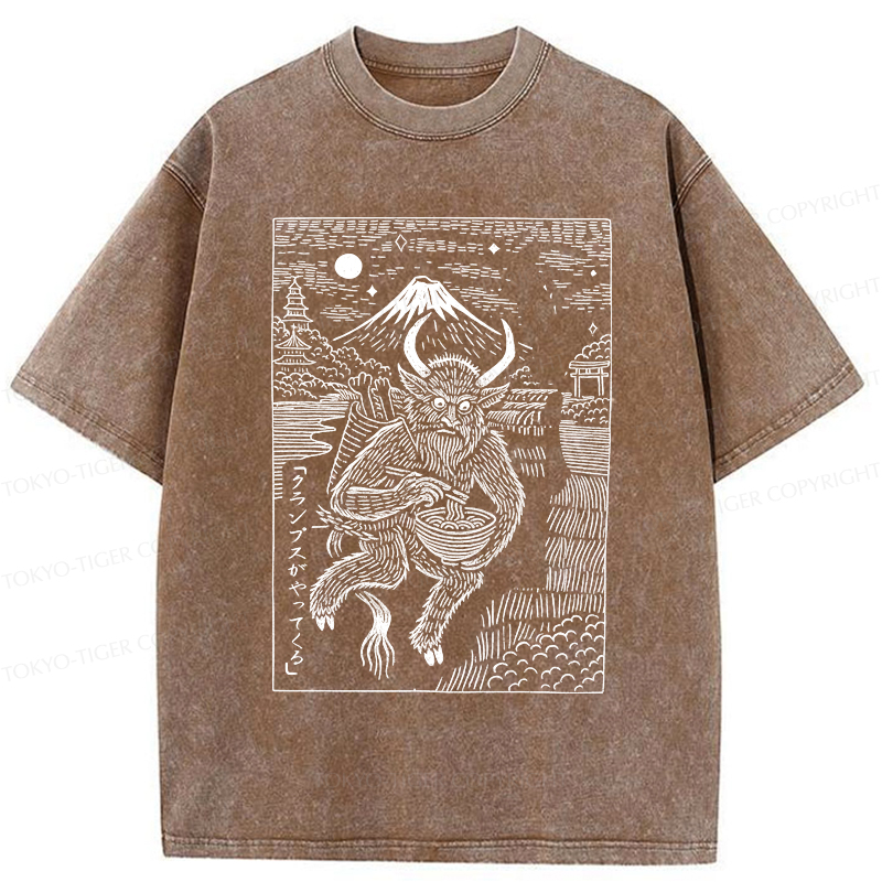 Tokyo-Tiger Krampus Is Coming Washed T-Shirt