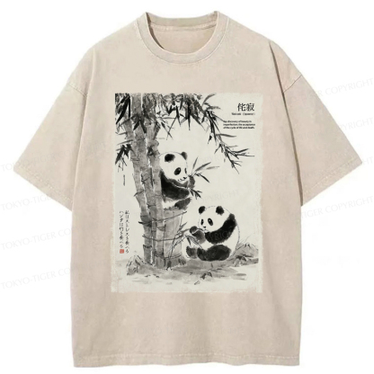 Tokyo-Tiger A Panda’s Zen: Life In Black And White Washed T-Shirt