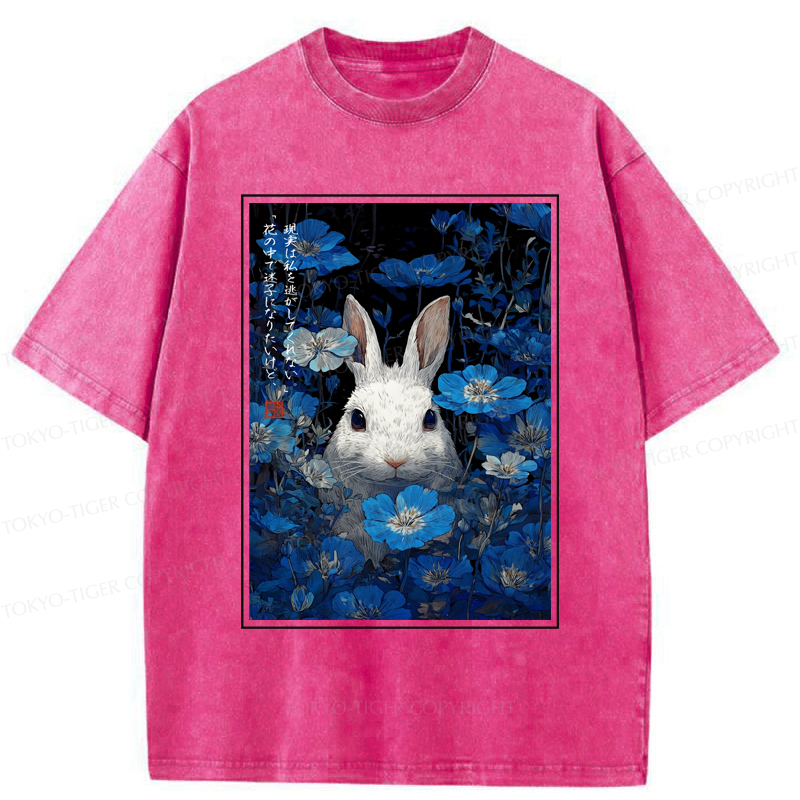Tokyo-Tiger Whispers Of The Rabbit Among The Flowers Washed T-Shirt