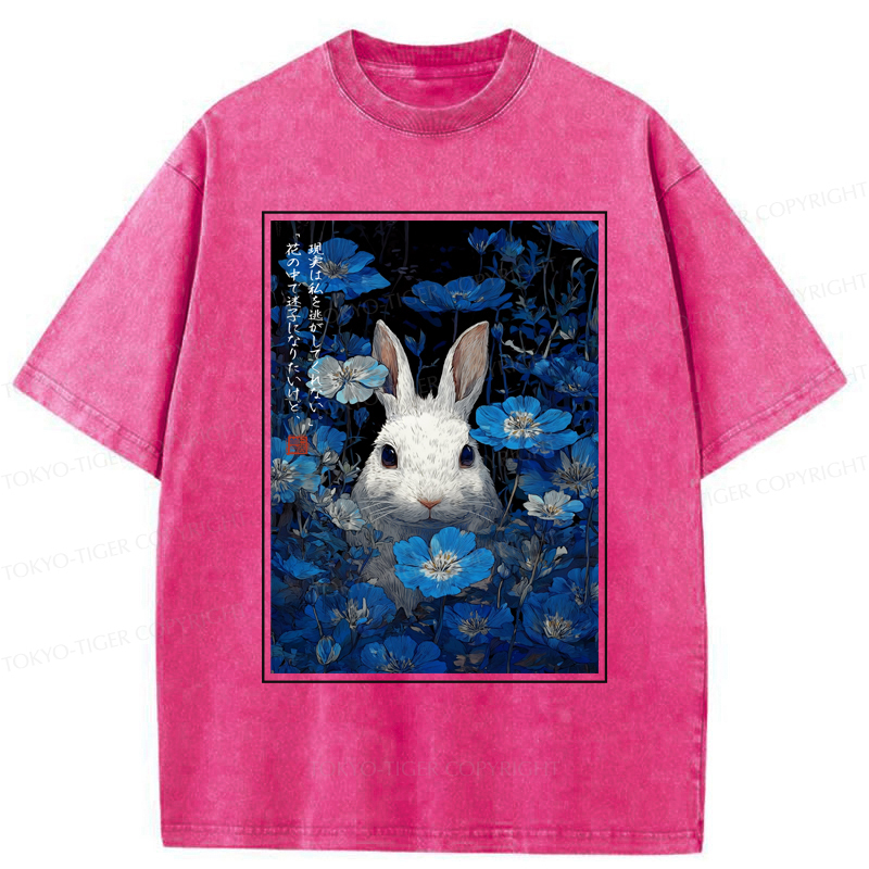 Tokyo-Tiger Whispers Of The Rabbit Among The Flowers Washed T-Shirt