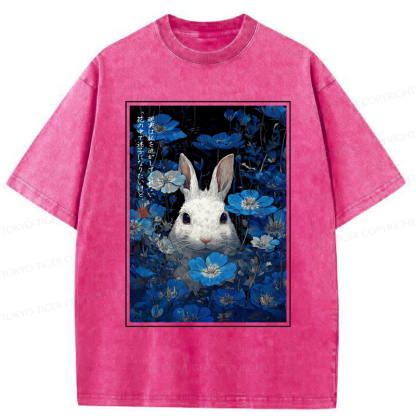 Tokyo-Tiger Whispers Of The Rabbit Among The Flowers Washed T-Shirt
