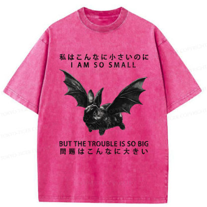 Tokyo-Tiger Funny Rabbit：I Am So Small But The Trouble Is So Big Washed T-Shirt