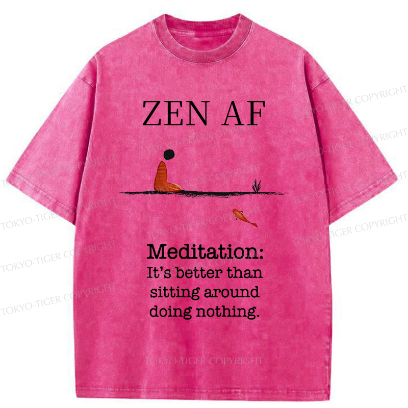 Tokyo-Tiger Zen Vibes Only: The Power of Meditation Washed T-Shirt
