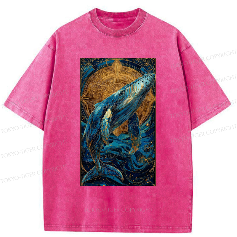 Tokyo-Tiger The Celestial Whale: Guardian Of The Stars Washed T-Shirt