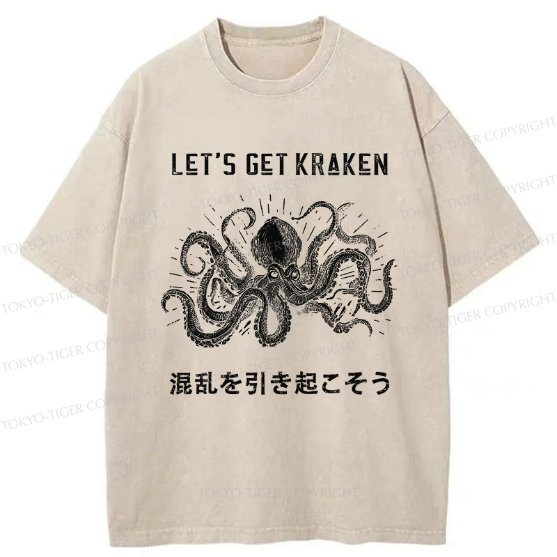Tokyo-Tiger Funny Octopus：Let’s Get Kraken Washed T-Shirt