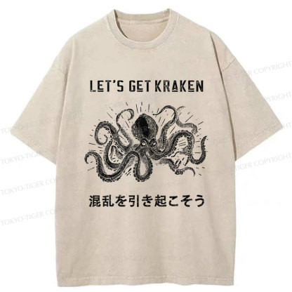 Tokyo-Tiger Funny Octopus：Let’s Get Kraken Washed T-Shirt