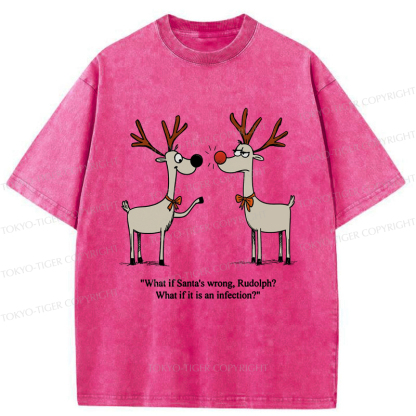Tokyo-Tiger A Reindeer's Doubt: Rudolph's Red Nose Washed T-Shirt