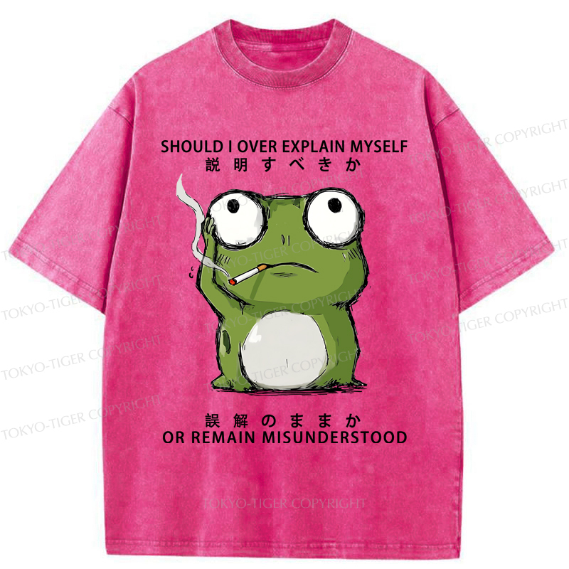 Tokyo-Tiger The Smoking Frog Of Philosophy Washed T-Shirt