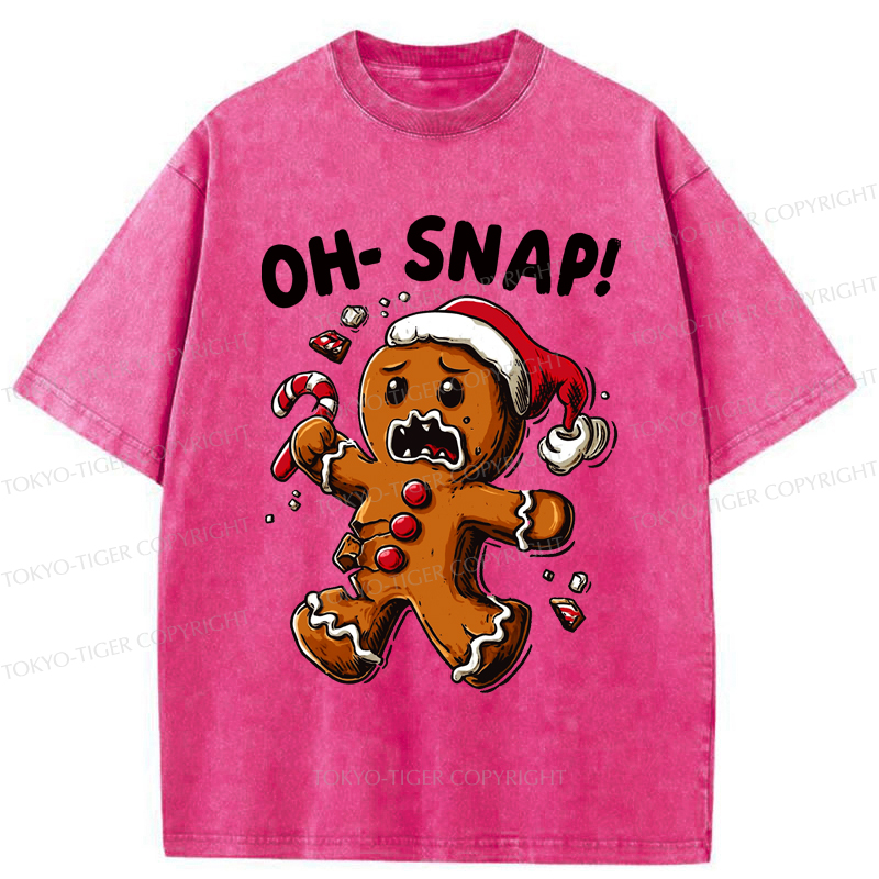 Tokyo-Tiger Oh Snap The Gingerbread Man's Christmas Chaos Washed T-Shirt