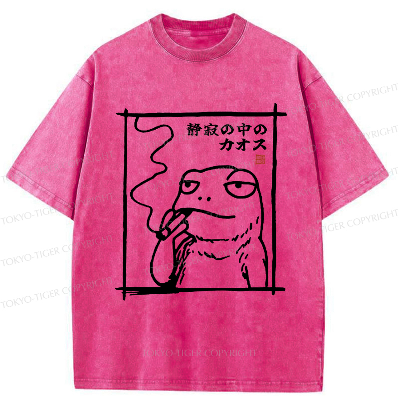 Tokyo-Tiger Chaos in the Silence of the Frog Washed T-Shirt