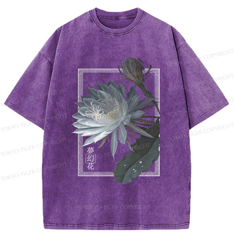 Tokyo-Tiger Japanese Hallucinogenic Epiphyllum Washed T-Shirt