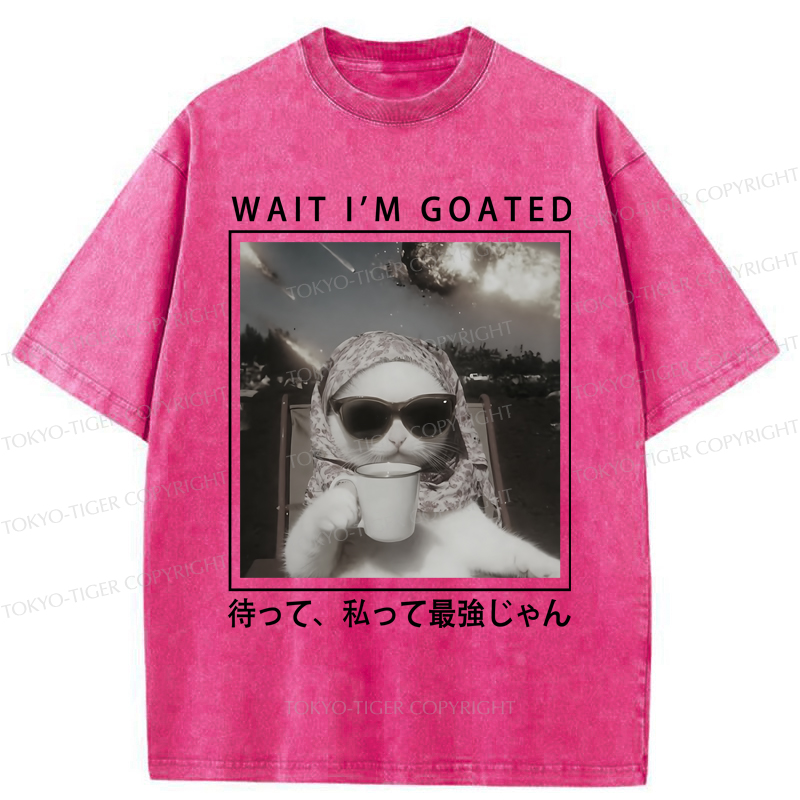 Tokyo-Tiger Elegant And Sarcastic Cat Washed T-Shirt