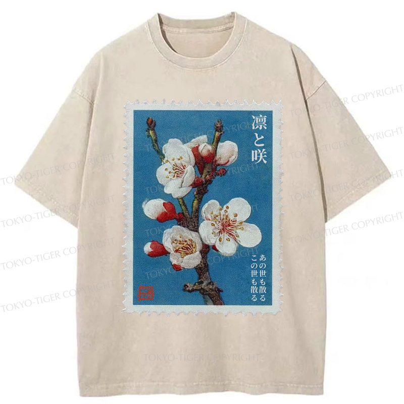Tokyo-Tiger The Blooming and Withering of Plum Blossoms Washed T-Shirt