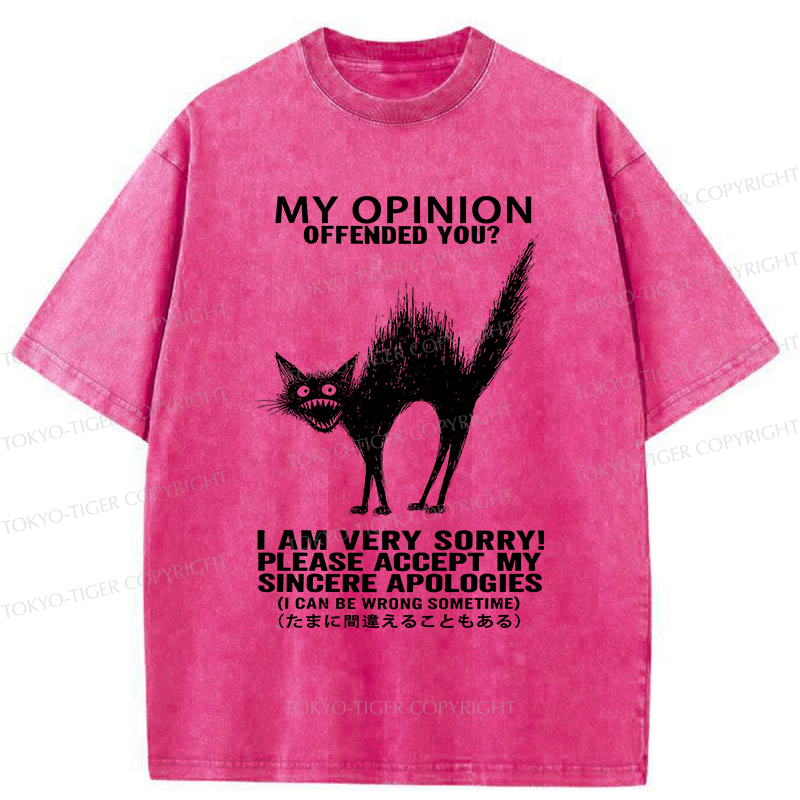 Tokyo-Tiger No Offense Cat Washed T-Shirt