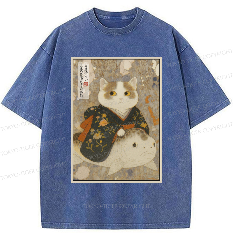 Tokyo-Tiger The Cat and the Art of Getting Lost Washed T-Shirt