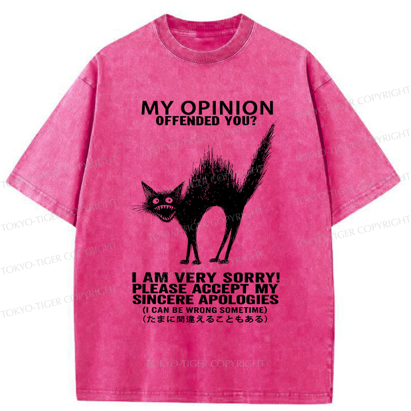 Tokyo-Tiger No Offense Cat Washed T-Shirt