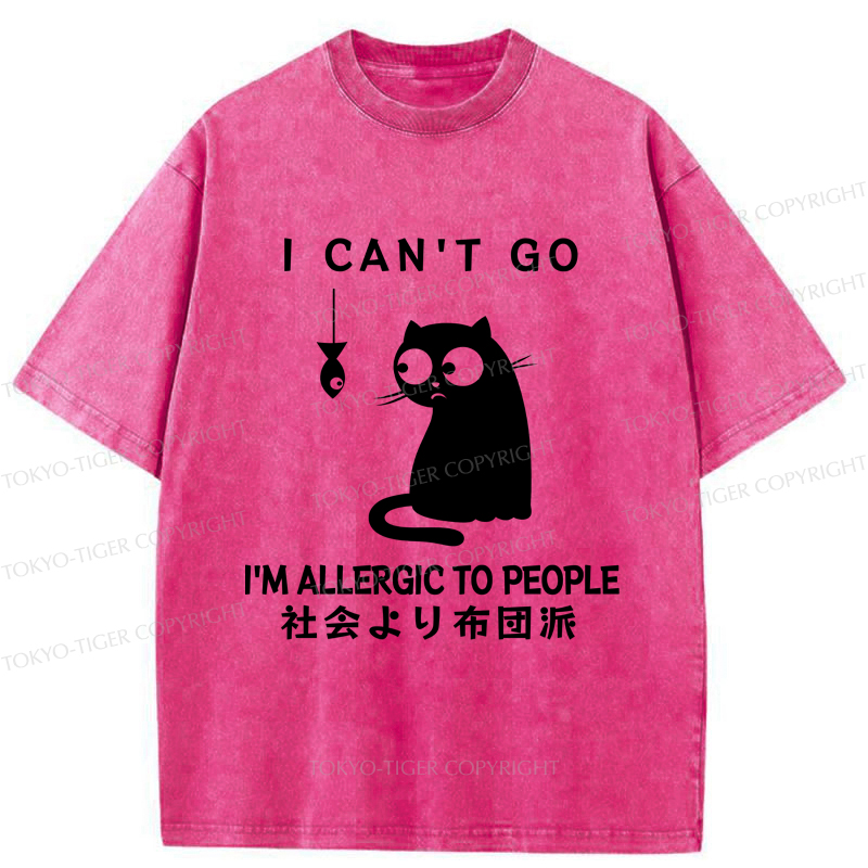 Tokyo-Tiger Cats Allergic To Humans Washed T-Shirt