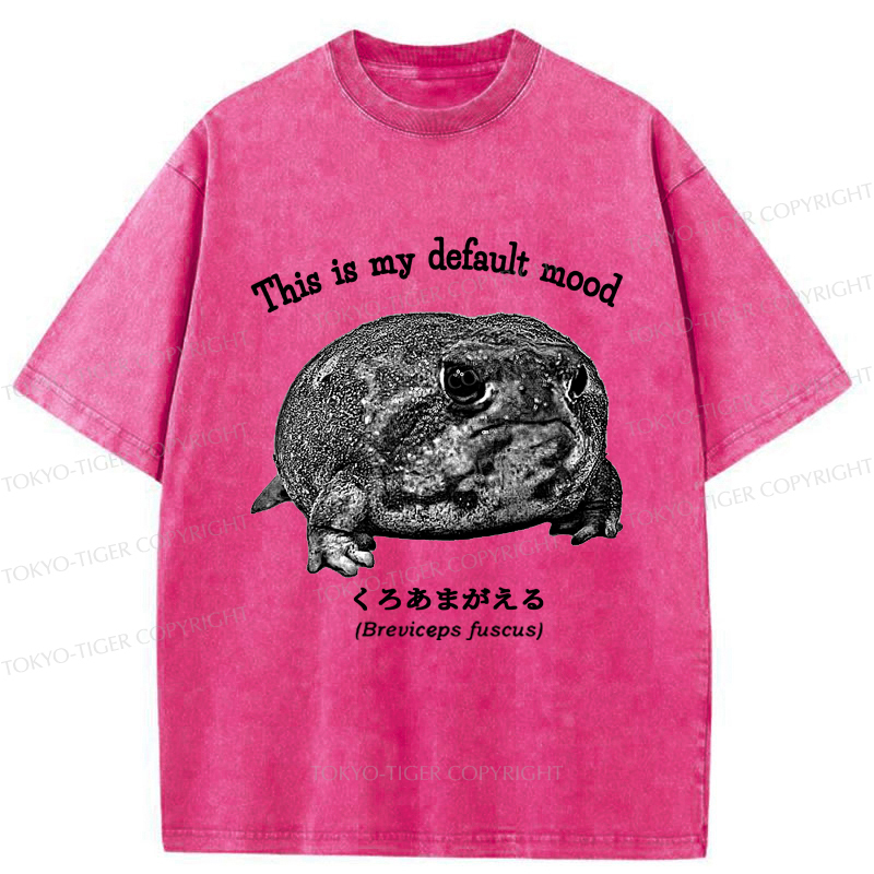 Tokyo-Tiger Funny Frog：This is My Default Mood Washed T-Shirt