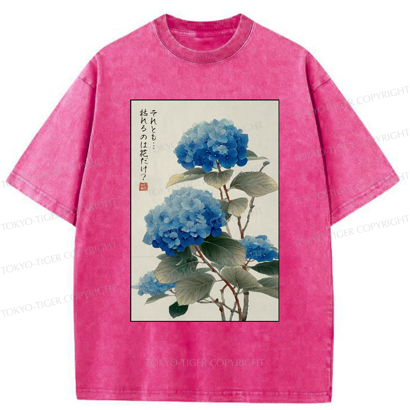 Tokyo-Tiger Hydrangeas: A Reflection of the Soul Washed T-Shirt
