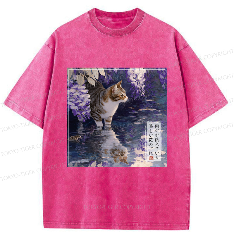 Tokyo-Tiger The Secrets of Wisteria Blooms Washed T-Shirt