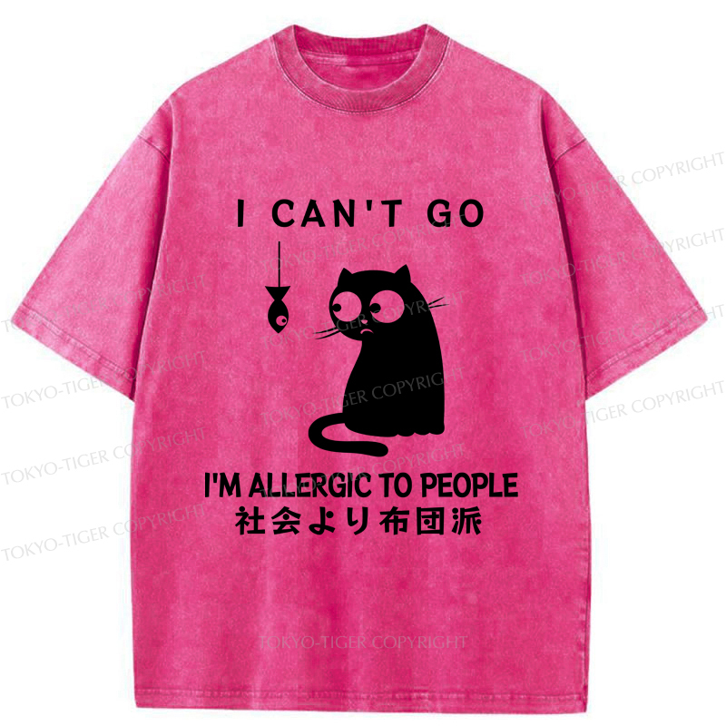Tokyo-Tiger Cats Allergic To Humans Washed T-Shirt