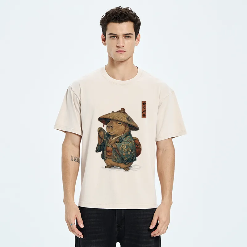 Tokyo-Tiger Traveling Capybara Washed T-Shirt