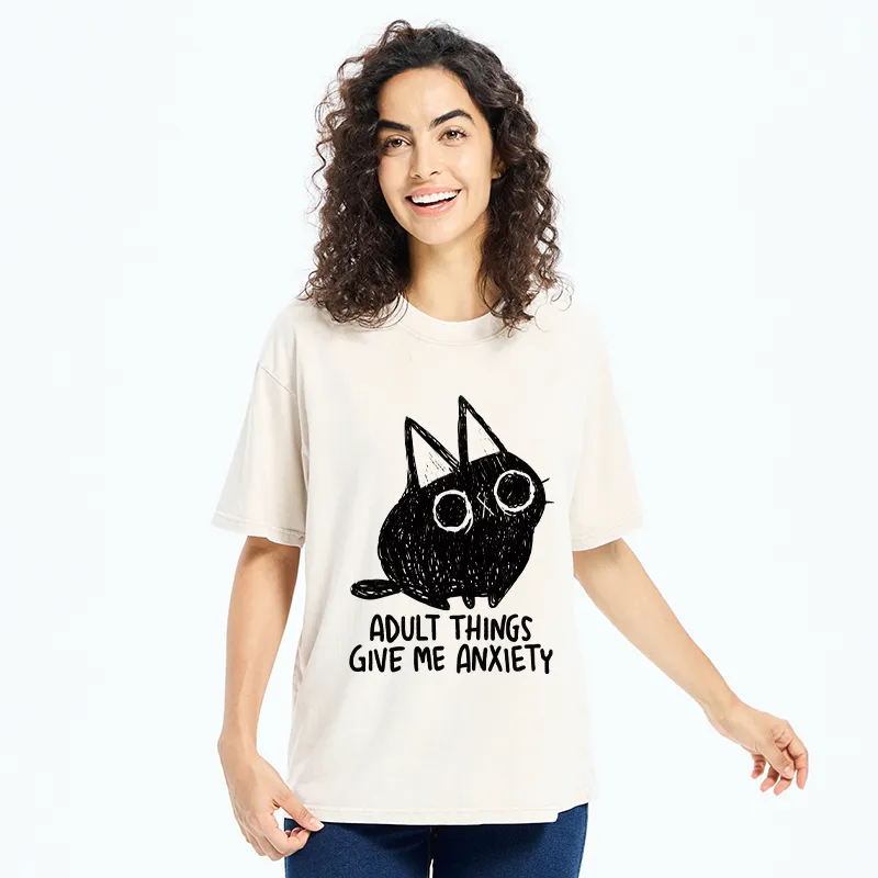 Tokyo-Tiger Adult Anxiety Washed T-Shirt