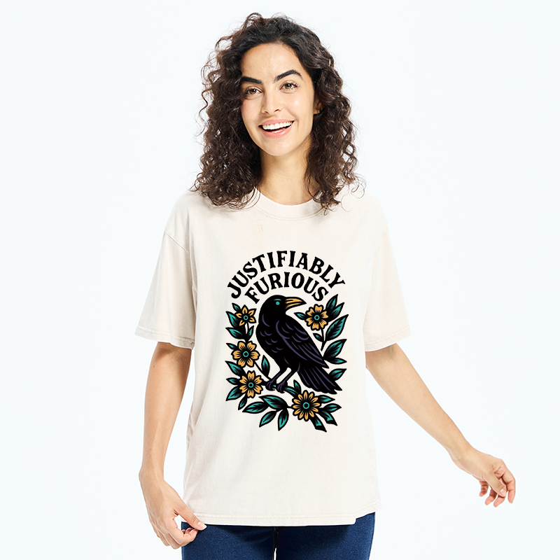 Tokyo-Tiger Rebellious Raven Washed T-Shirt