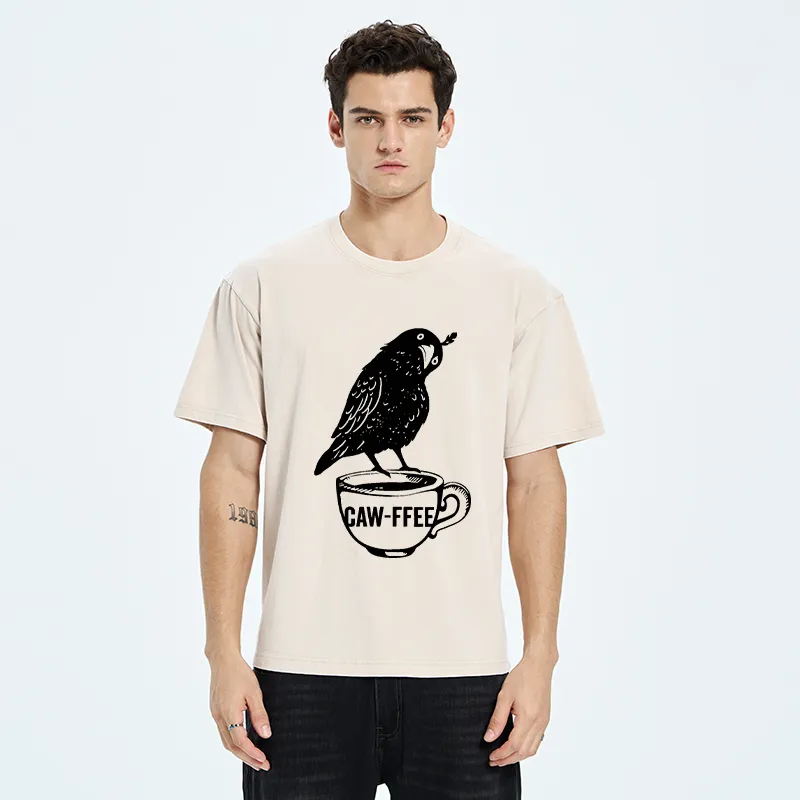 Tokyo-Tiger Caw-ffee Washed T-Shirt