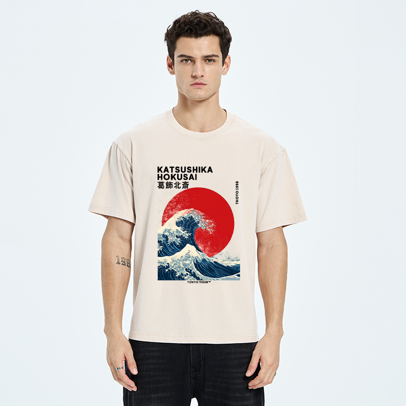 Tokyo-Tiger The Great Wave Washed T-Shirt