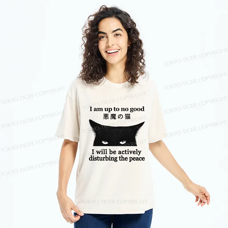 Tokyo-Tiger Cat Disturbing The Peace Washed T-Shirt