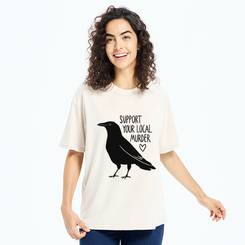 Tokyo-Tiger Support Your Local Murder Washed T-Shirt