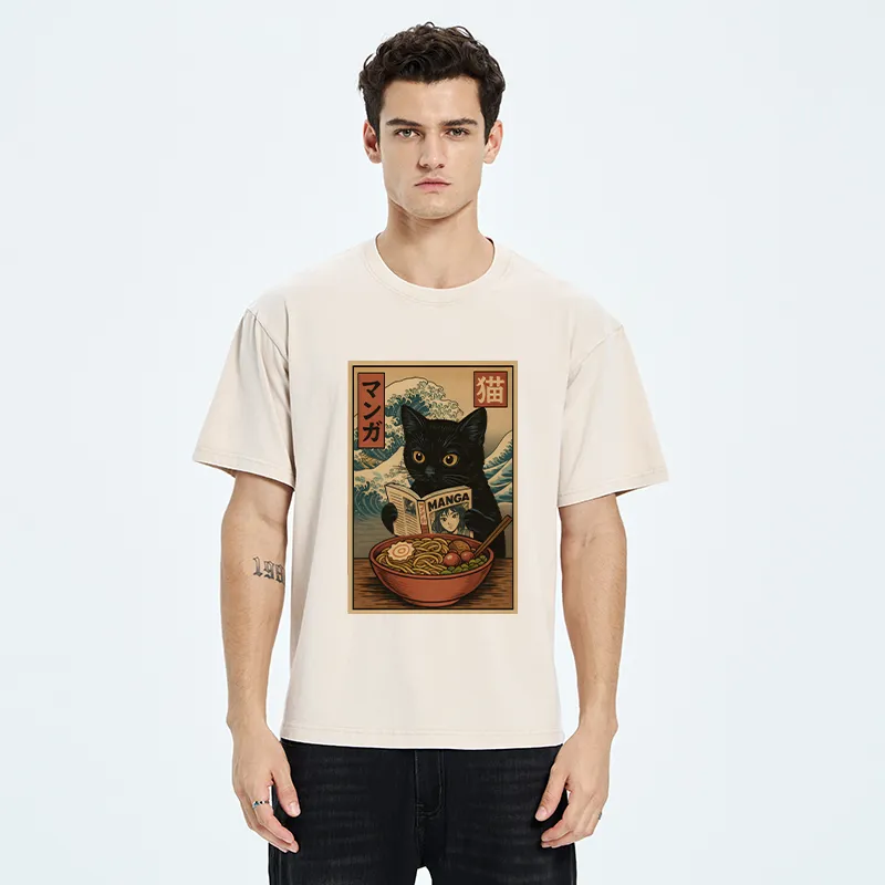 Tokyo-Tiger Cat's Japanese Life Washed T-Shirt