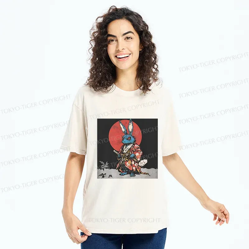 Tokyo-Tiger Easter Samurai Bunny Washed T-Shirt