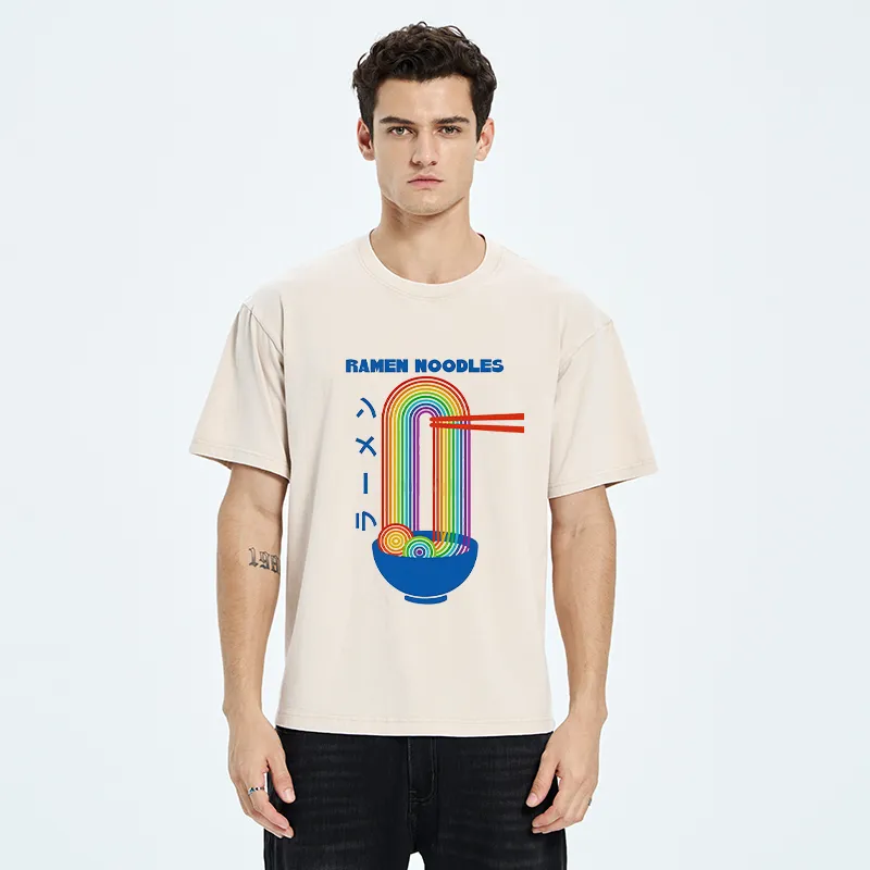 Tokyo-Tiger Ramen Rainbow Washed T-Shirt
