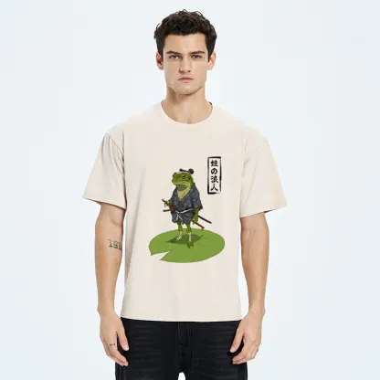 Tokyo-Tiger Frog Japanese Samurai Washed T-Shirt