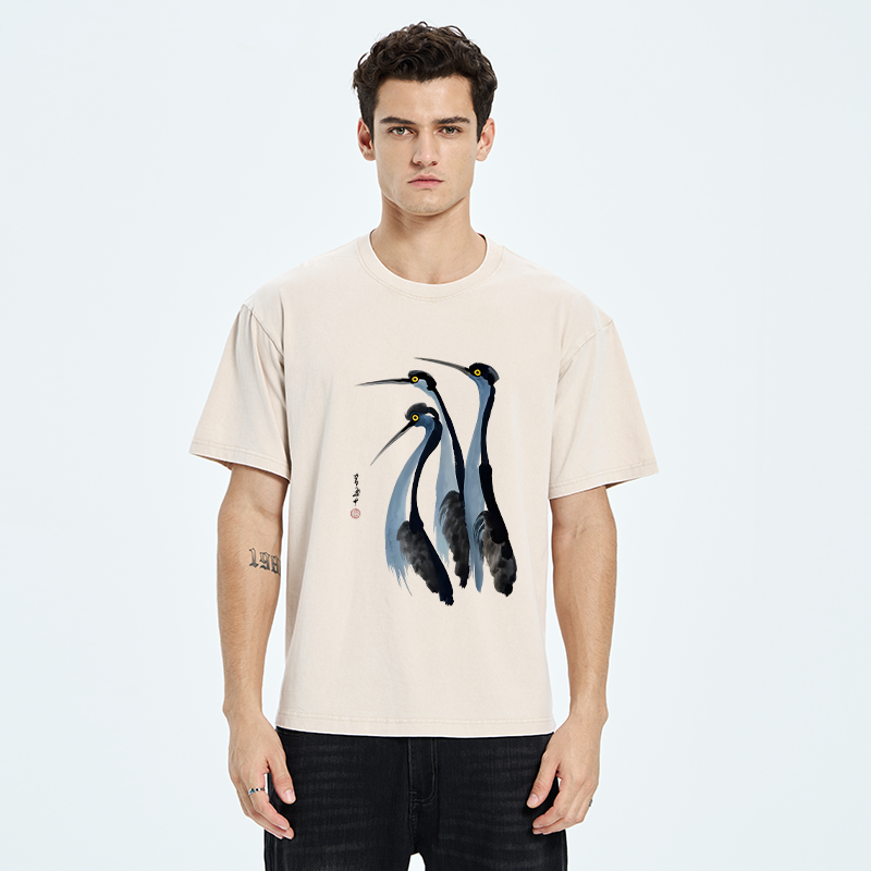 Tokyo-Tiger Blue Crane Washed T-Shirt