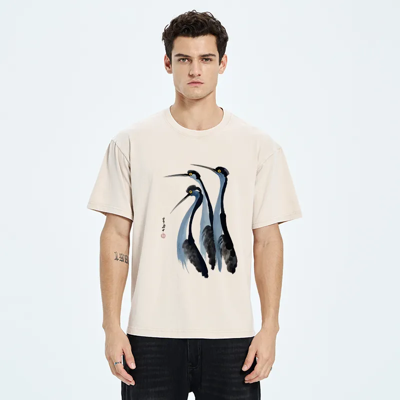 Tokyo-Tiger Blue Crane Washed T-Shirt