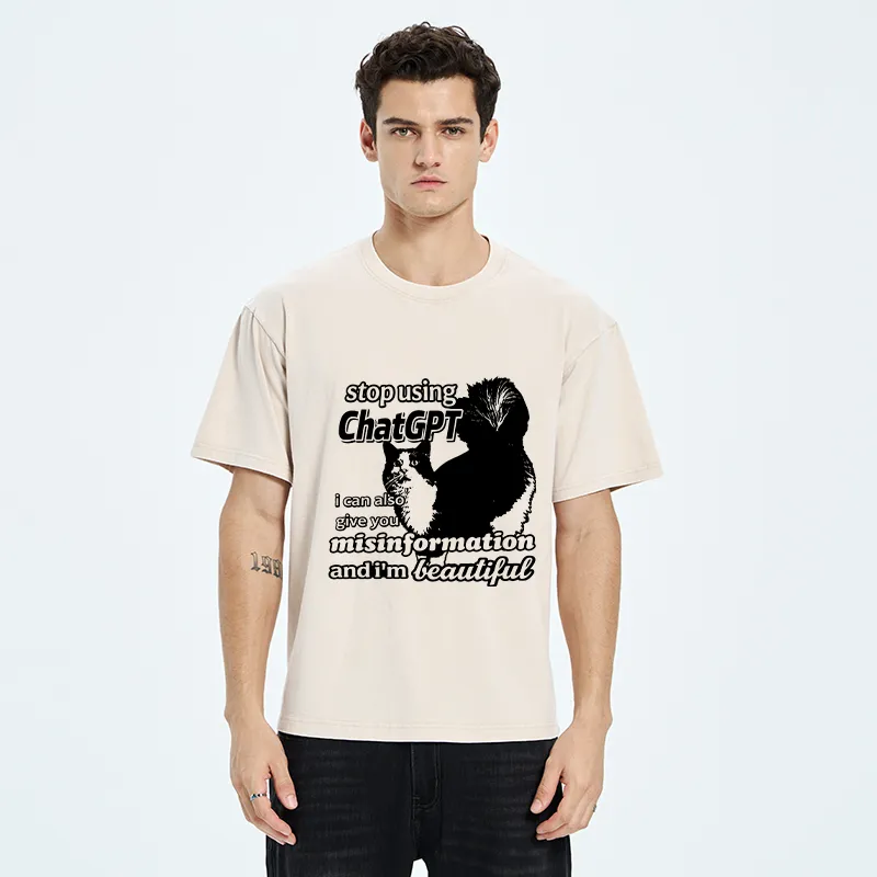 Tokyo-Tiger Stop Using Chatgpt Washed T-Shirt